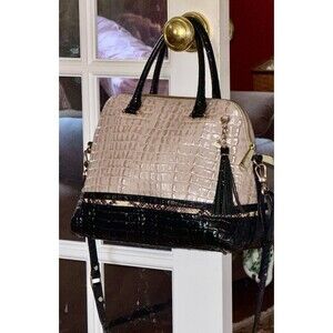 Elegant Brahmin Satchel with Tassel